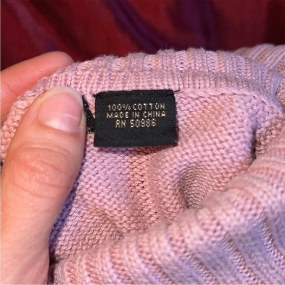 Women’s Size S Pink Turtleneck Sweater - 100% Cotton - Picture 5 of 5